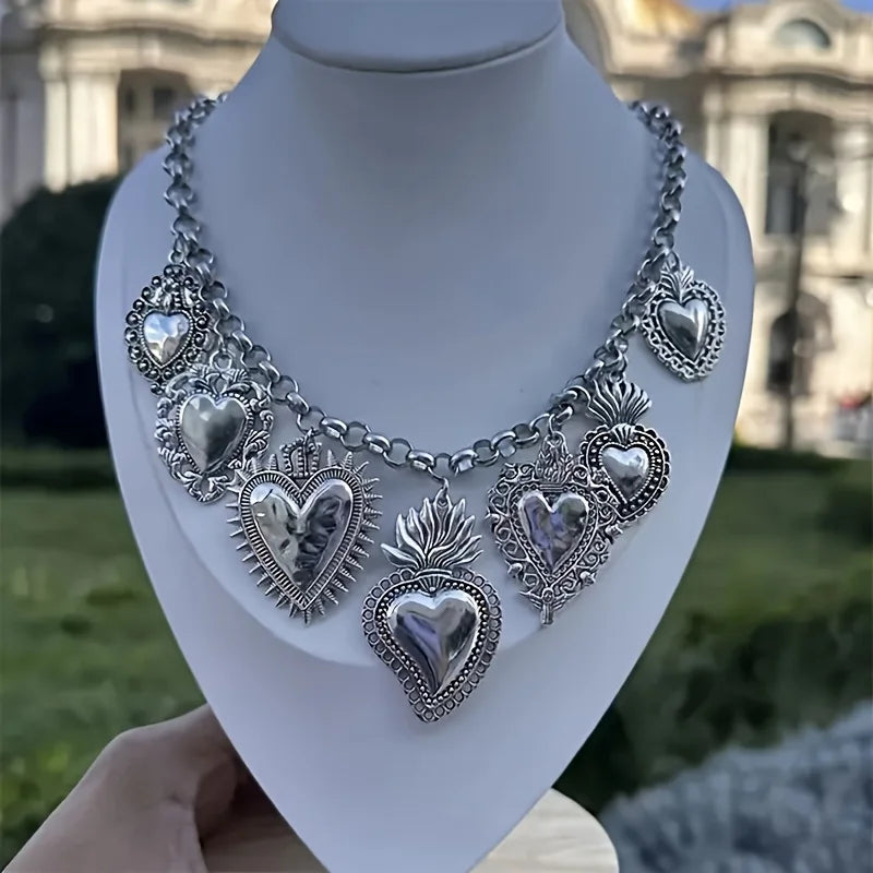 Irregular Heart O-Chain Choker Necklace