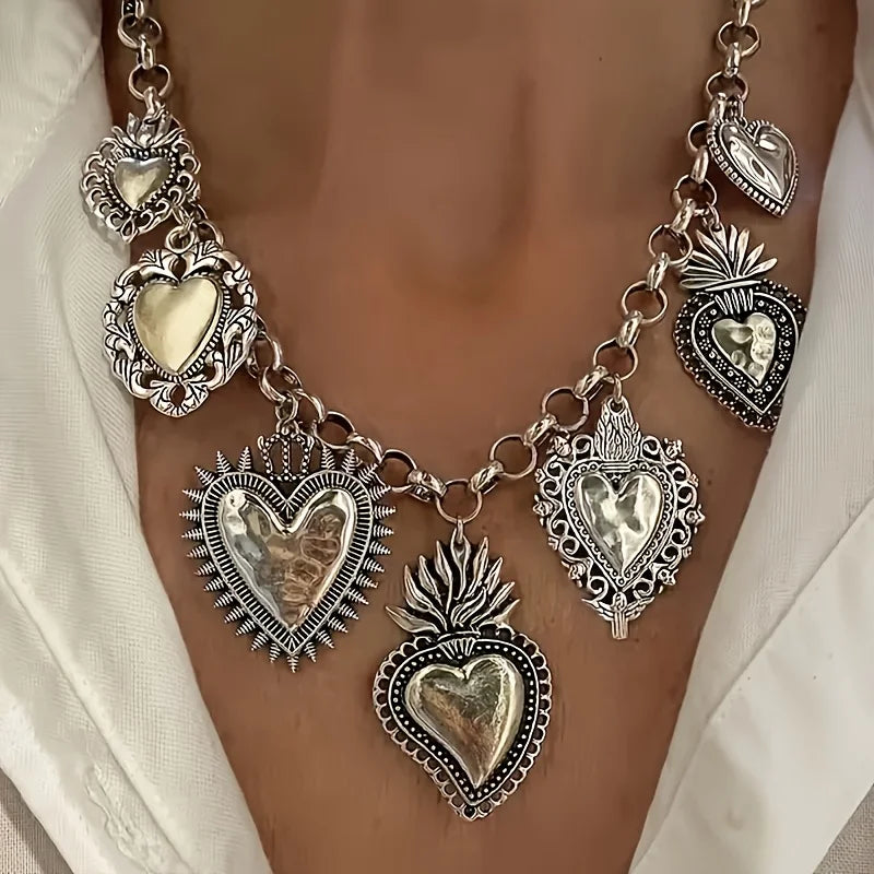 Irregular Heart O-Chain Choker Necklace