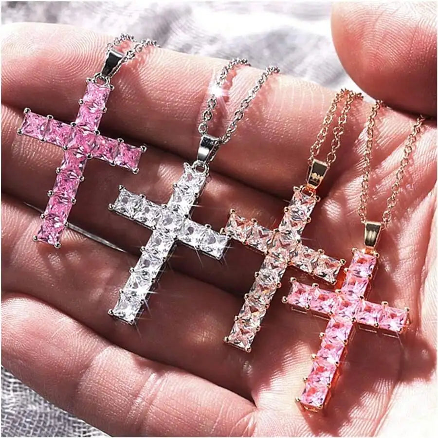 Trendy Gold Cross Pendant Necklace