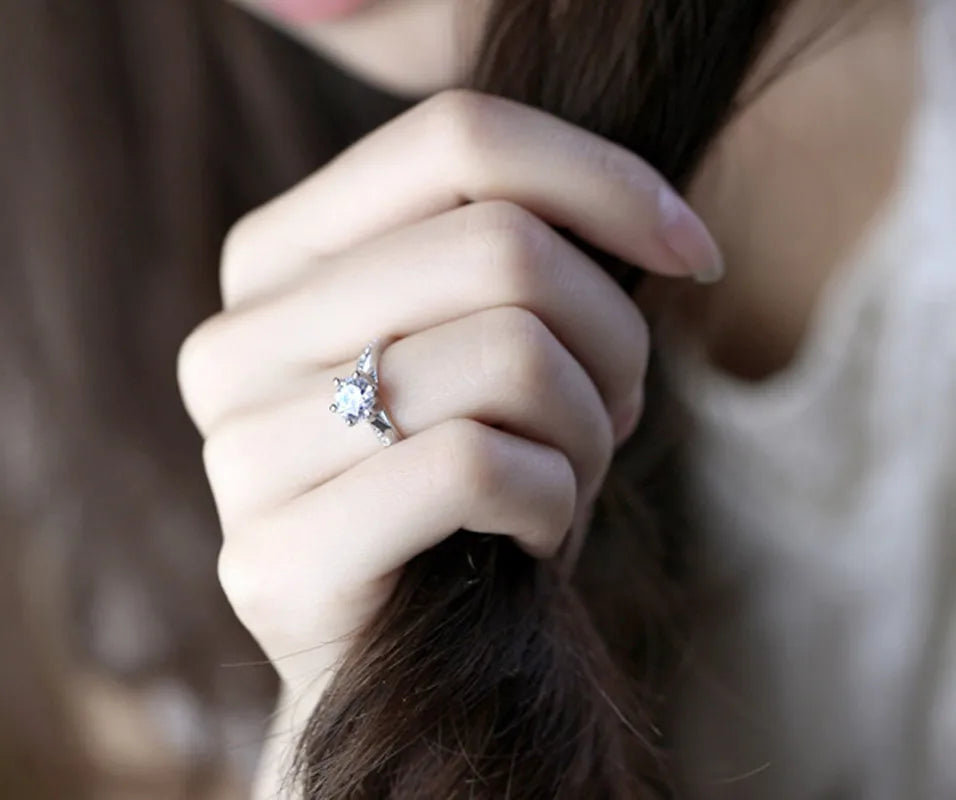 Luxury 925 Silver Imitation Diamond Ring