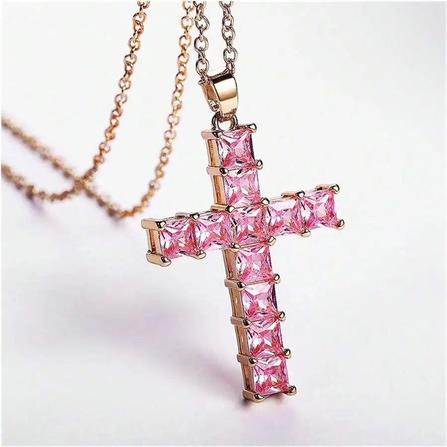 Trendy Gold Cross Pendant Necklace
