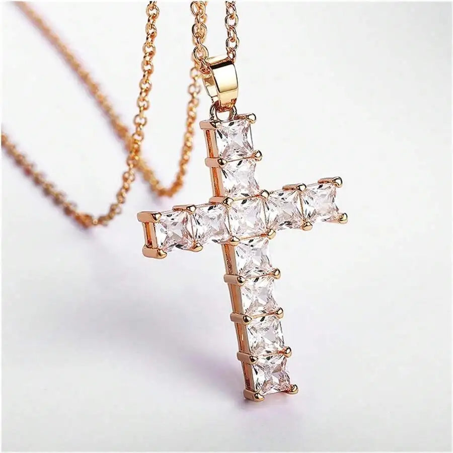 Trendy Gold Cross Pendant Necklace